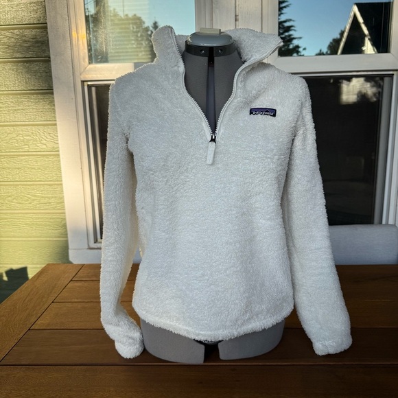 Patagonia Los Gatos Women's White Fleece Jacket Size Small 1/4 Zip - Picture 1 of 11